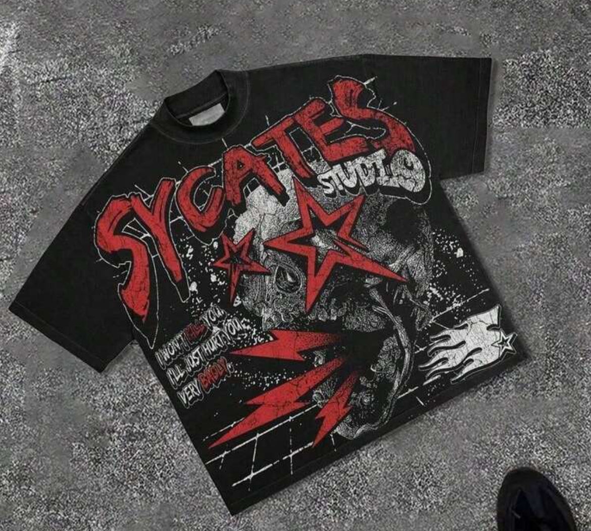 Grunge Revival Essential -
Contrast Red/White Graphics With Edgy GAGADO Detail | 100%
Cotton2026
